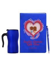 Sevgililer Gününe Özel Mavi Defter Kalem & Termos Mug Hediye Seti 34