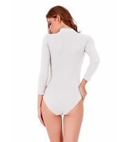  Uzun Kol Çıtçıtlı Yarım Balıkçı Body (Beyaz)