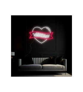 Valentine's Yazılı ve Şekilli Neon Tabela