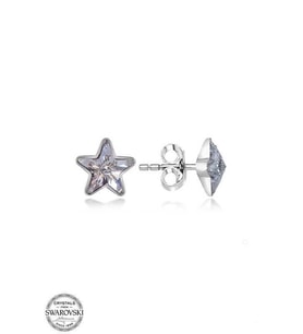 Swarovski Crystal Taşlı Gümüş Yıldız Çivili Kadın Küpe