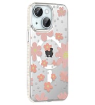 Durukar® iPhone 14 Floral Magsafe Kapak - Pembe