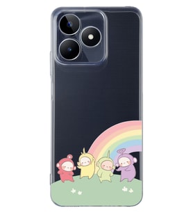 Realme C53 Uyumlu Teletubbies Desenli Şeffaf Telefon Kılıfı