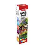 Lets Akrilik Boya 6 LI 25 ML Ana Renkler L-5200 (Karışık)