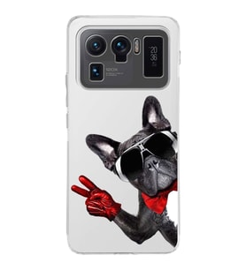 PrintiFy Xiaomi Mi 11 Ultra ile Uyumlu 1mm Slim Fit Köpek 2 050e Baskılı Şeffaf  Kılıf