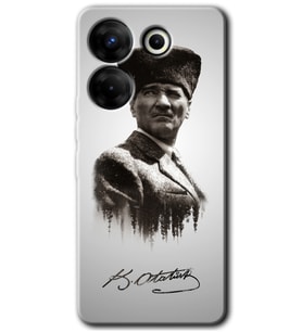 Tecno Camon 20 Pro 4G Kılıf HD Desen Baskılı Kılıf - Mustafa Kemal Atatürk