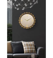 Aynalı Metal Dekoratif Duvar Saati Led Işıklı 36 cm