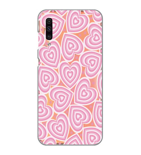 Samsung Galaxy A70 Uyumlu Kalp Desenli Şeffaf Telefon Kılıfı