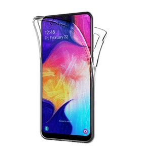 Samsung Galaxy A50 360 Derece Kılıf Silikon Şeffaf Ön Arka