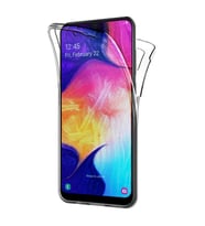 Samsung Galaxy A50 360 Derece Kılıf Silikon Şeffaf Ön Arka