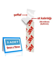3M Hazır Kesim Şeffaf Çok Güçlü Bant 9mmx70mm (5'li)