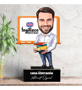 Erkek İngilizce Öğretmenlerine Hediye Karikatürlü Biblo