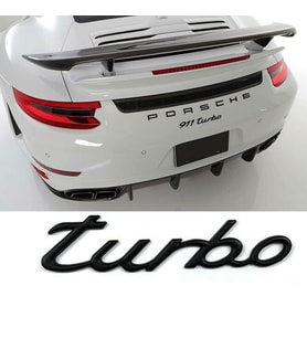 PORSCHE TURBO MAT SİYAH BAGAJ YAZISI