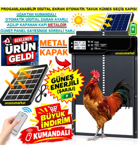KÜMES KAPISI GÜNEŞ PANELLİ (ŞARJLI) OTOMATIK DİGİTAL EKRAN