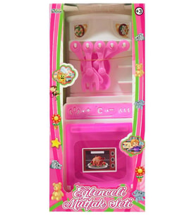 Can Oyuncak Kutulu Fırın Set Beyaz Renk - Pembe Ön Kapak - E-3003