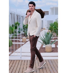 Yan Cep Keten Slim Fit Keten Karışımlı Jogger Pantolon 1003260169