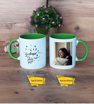 Doğum Günü Hediyesi Kupa Bardak Yeşil Fotoğraflı