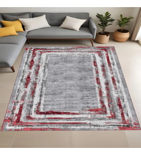 Eliana Home Dijital Baskı Yıkanabilir Kaymaz Taban Salon Halısı Ve Yolluk LN150-FNL455 (Bordo)