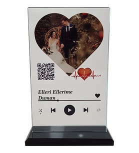 Youtube Barkodlu Ultra Clear Cam Plak - Sevgili - Kalp