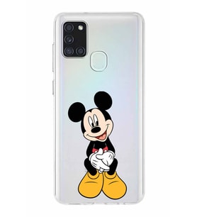Samsung Galaxy A01  Kapak Mickey Mouse Tasarımlı Şeffaf Silikon Kılıf