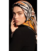 Levidor Kristal Eşarp Zebra Desen Siyah Hardal
