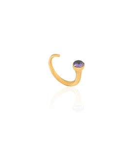 Kadir Jewellery 22 Ayar Altın Kaplama Zirkon Taşlı Ayarlanabilir Kadın Minimal Yüzük