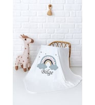 Pia Baby Premium %100 Pamuk Çift Kat Penye Bebek Battaniyesi 80x80 cm 5027-11 (Krem)