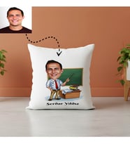 Karikatürlü Öğretmen Yastık