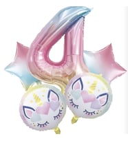Unicorn 4 Yaş Folyo Balon Set
