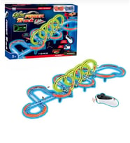 113 Parça Işıklı Spiral Rampalı USB Şarjlı Kumandalı Arabalı Glow Flip Track Yarış Pisti Seti