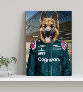 Evcil Dostlara Özel F1 Pilot Tasarımlı Portre Kanvas Tablo-8