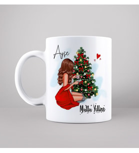 Mutlu Yıllar & Merry Christmas & Yılbaşı Tasarımlı Kupa Kişiye Özel