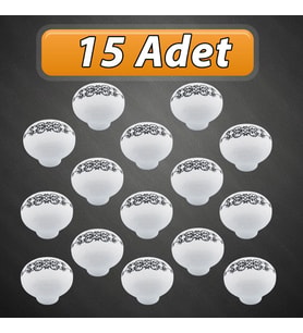 15 Adet Hanımeli Kulp Beyaz Polimer Düğme Kulp Mantar Mobilya Mutfak Dolabı Çekmece Kulbu Kulpları