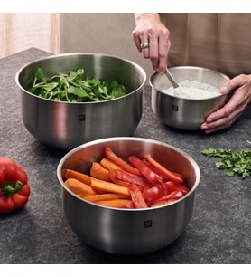 Zwilling Hazırlama Kasesi Seti, 3 Parça, 18/10 Paslanmaz Çelik, Salata Kasesi, Karıştırma Kasesi, Ça