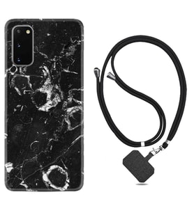 Samsung A02S A03S A10 A12 A13 A21S A22 Kılıf Boyun Askılı Silikon Black Hole Marble 1387