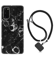 Samsung A02S A03S A10 A12 A13 A21S A22 Kılıf Boyun Askılı Silikon Black Hole Marble 1387