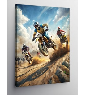 Kanvas Tablo Motokros Yarışı