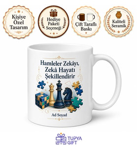 Kişiye Özel Zeka Oyunu Temalı Baskılı Kupa Bardak Hediye