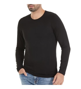 6 Adet Yıldız Erkek Bambu Uzun Kollu T-Shirt Fanila Siyah 496