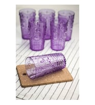 Akrilik Mor 6lı Uzun Bardak & Su Meşrubat Bardağı 750 ml ( Büyük Boy & Cam Değildir )