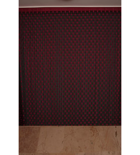 PUANLI ÇİFT RENK BORDO İP PERDE HAZIR DÜĞMELERİ DİKİLMİŞ İP PERDE 300*270 cm