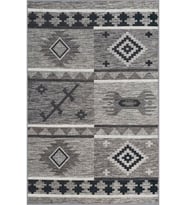Eliana Home Baskılı, Yıkanabilir Kaymaz Taban Salon Halısı LNA1801 100x150 cm (Gri)