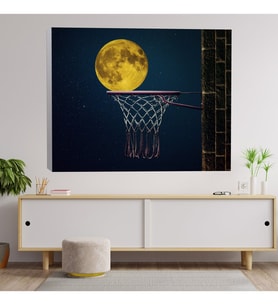 Dolunay Basketbol Temalı Dekoratif Kanvas Tablo
