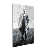Tamperli Gerçek Cam Tablo Atatürk Kasketli Tarla Pozu Atatürk Tablosu Duvar Dekoru