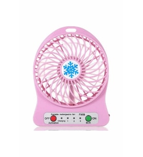 Pazariz Masaüstü Pili Fan Vantilatör Kademeli Usb Girişli Pembe