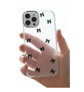 iPhone 11 Uyumlu ?effaf Kurdele Desenli Yumu?ak Koruma K?l?f? � ?nce, Esnek, �izilmez Tasar?m, Kamera Korumal? ?effaf Telefon Kapak Siyah