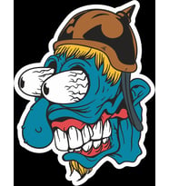 Zombi 9 Sticker 10x10 cmRenkli Sticker