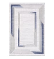 ARTEMİS HALI 06404A 160X230 ÖLÇÜ MAVİ KREM ÇİZGİLİ ÇERÇEVELİ HALI