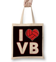 Love Heart Volleyball Player Ball Sports Coach Team Setter Bez Çanta Uzun Saplı