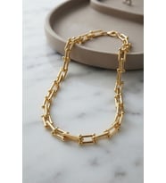 Gold Renk Pirinç Tifani Model Kadın Kolye TJ-BKO11153