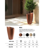 BOSTANN DEKORATİF SAKSI - NILA 310 - 77 LİTRE (Kahverengi)
